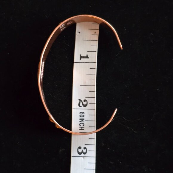 VTG Bell Trading Post Copper Cuff Bracelet Etched Thunderbird Tribal Arrow 1940s - Picture 7 of 8